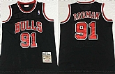 Bulls 91 Dennis Rodman Black 1997-98 Hardwood Classics Mesh Jersey Mixiu,baseball caps,new era cap wholesale,wholesale hats